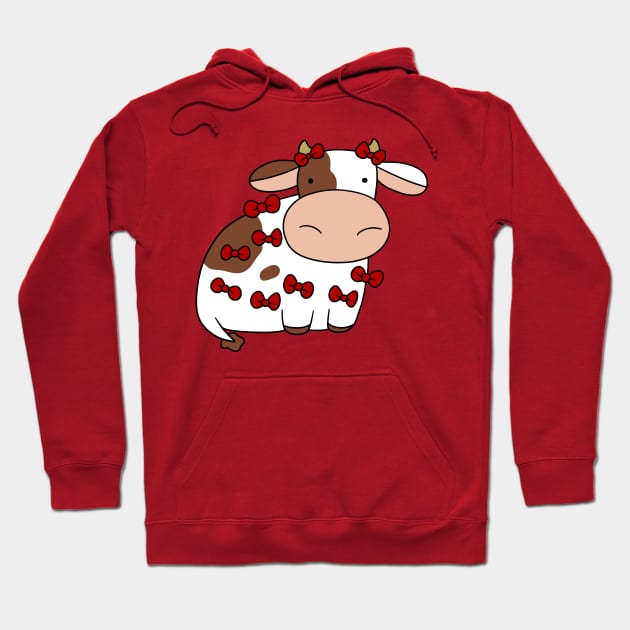 Cow Covered in Bows Hoodie by saradaboru